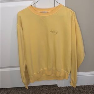 Brandy Melville Yellow “Honey” Crewneck